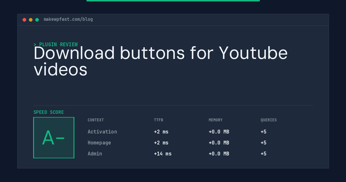 Download buttons for Youtube videos - MakeWPFast