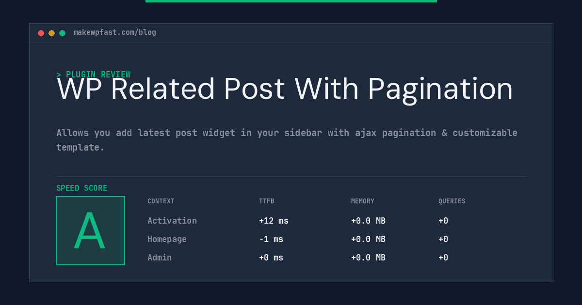 WP Related Post With Pagination - MakeWPFast