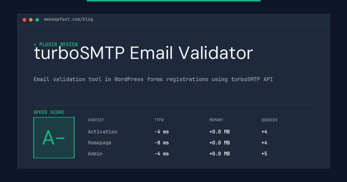 turboSMTP Email Validator - MakeWPFast