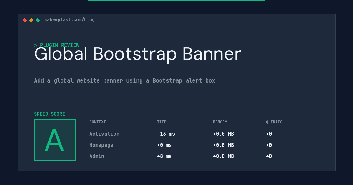 Global Bootstrap Banner - MakeWPFast