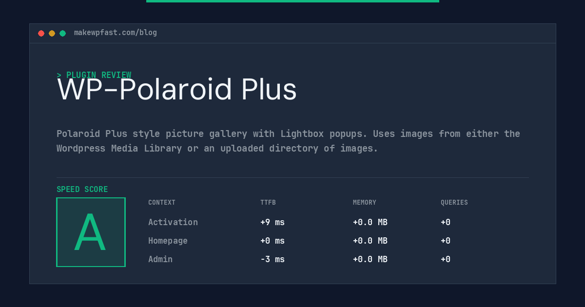 WP-Polaroid Plus - MakeWPFast