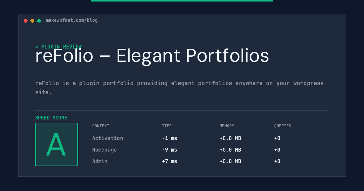 reFolio – Elegant Portfolios - MakeWPFast
