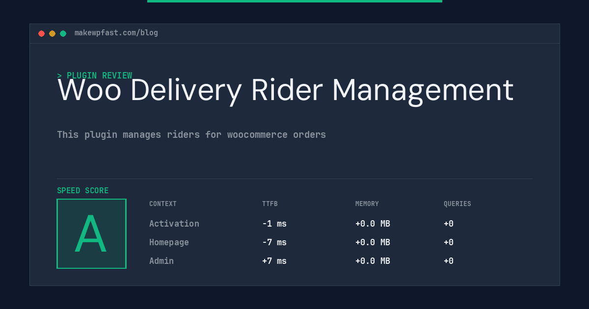 Woo Delivery Rider Management - MakeWPFast