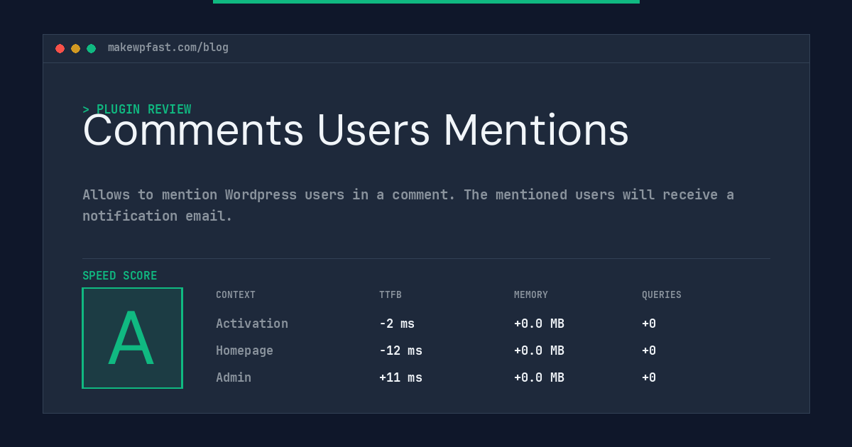 Comments Users Mentions - MakeWPFast
