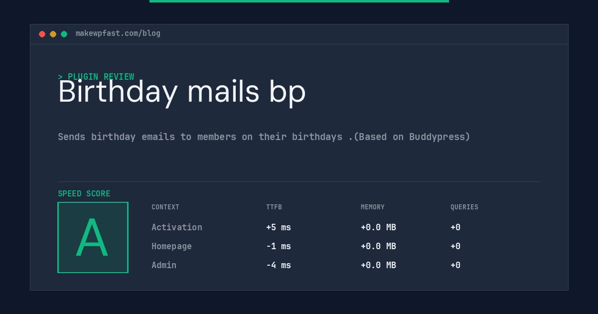 Birthday mails bp - MakeWPFast