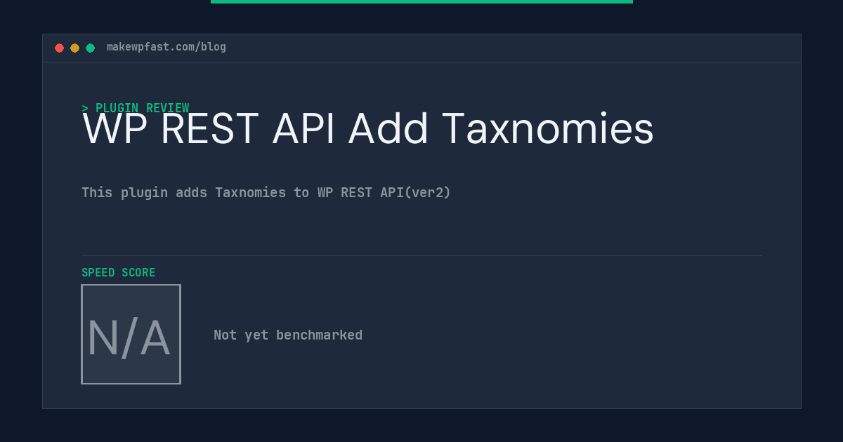 WP REST API Add Taxnomies - MakeWPFast