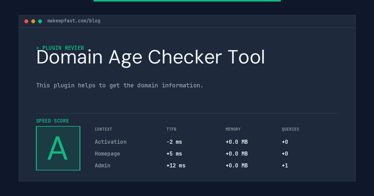 Domain Age Checker Tool - MakeWPFast