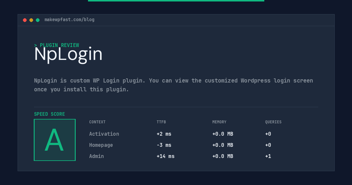 NpLogin - MakeWPFast