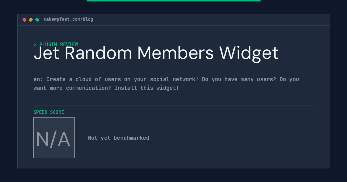 Jet Random Members Widget - MakeWPFast