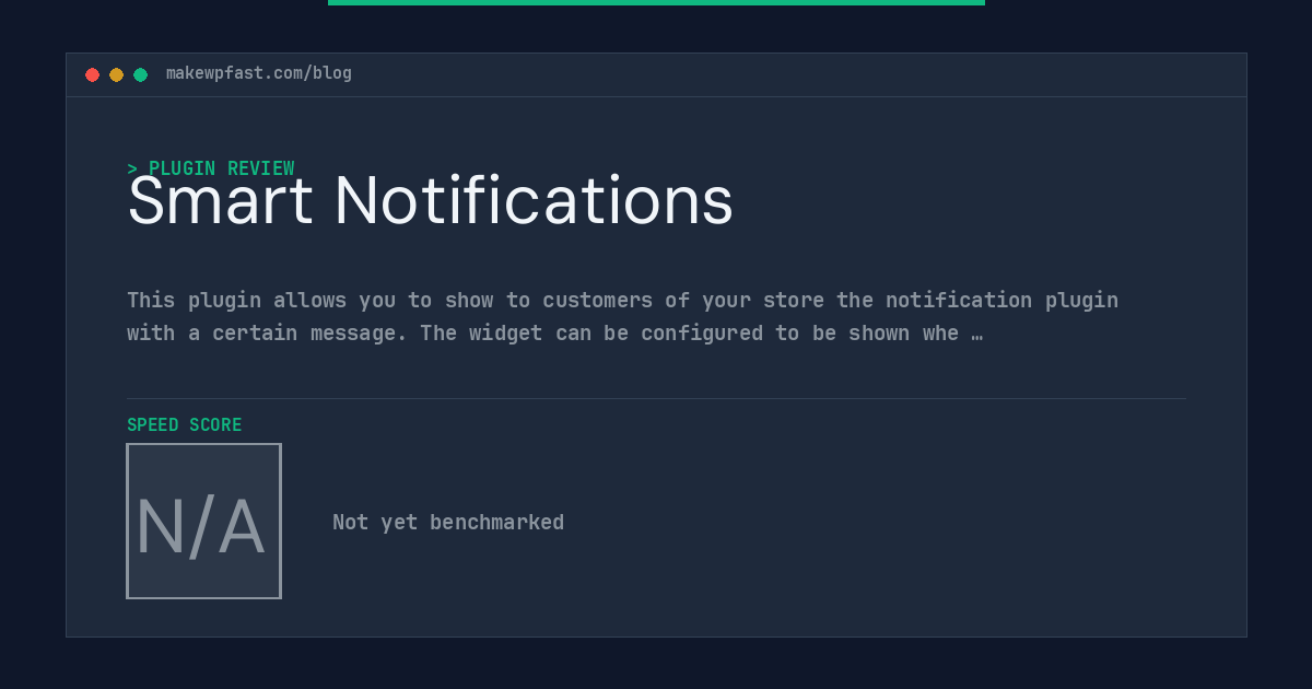 Smart Notifications - MakeWPFast