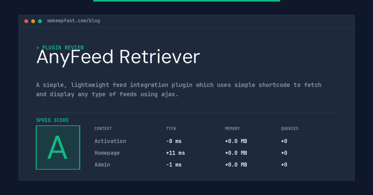 AnyFeed Retriever - MakeWPFast