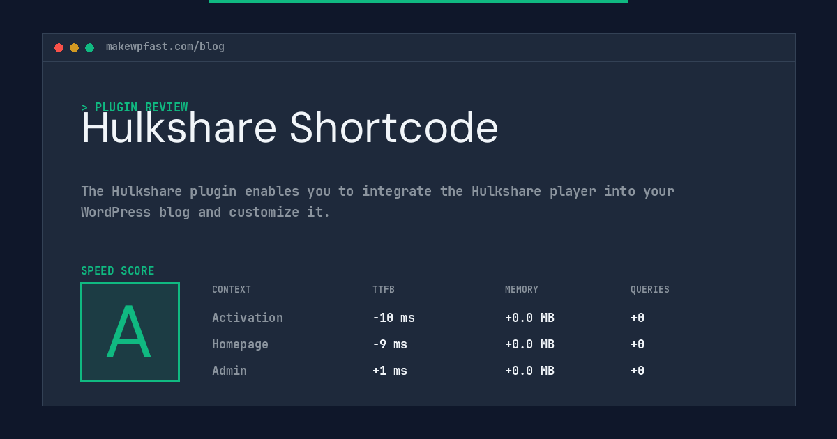 Hulkshare Shortcode - MakeWPFast