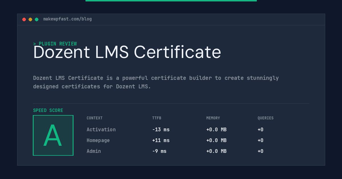 Dozent LMS Certificate - MakeWPFast