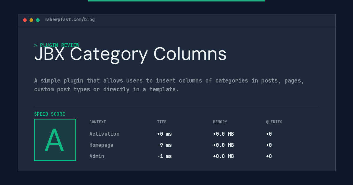 JBX Category Columns - MakeWPFast