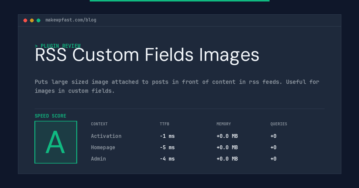 RSS Custom Fields Images - MakeWPFast