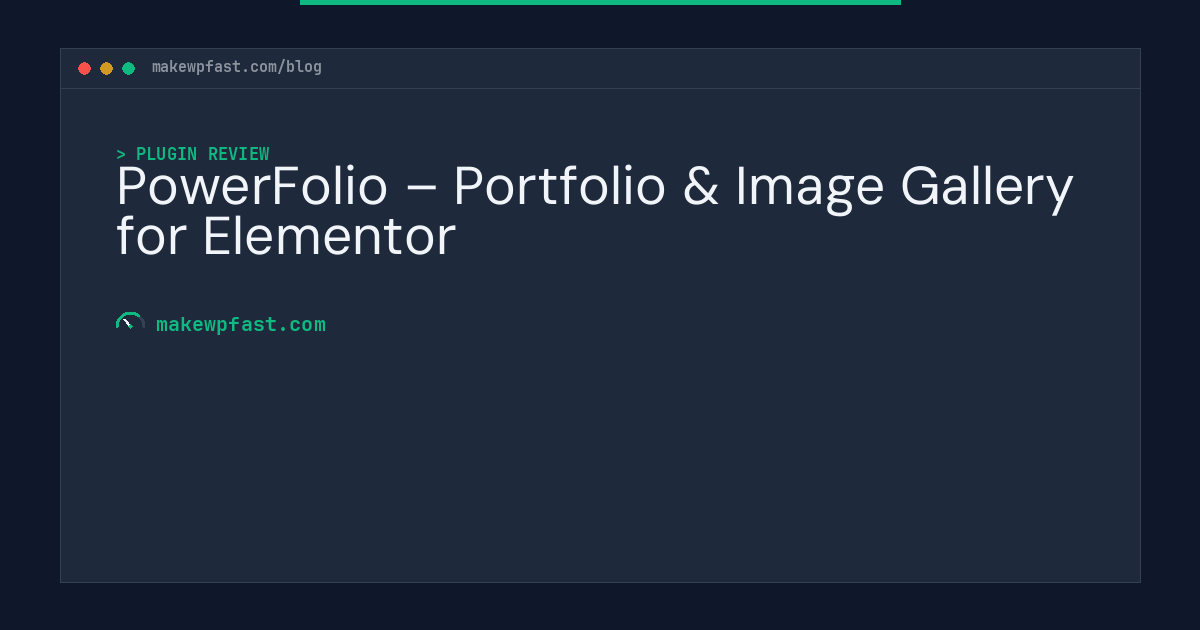 PowerFolio – Portfolio & Image Gallery for Elementor - MakeWPFast