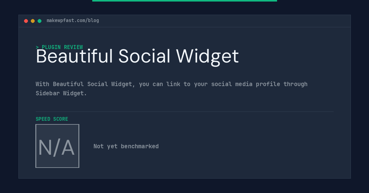 Beautiful Social Widget - MakeWPFast