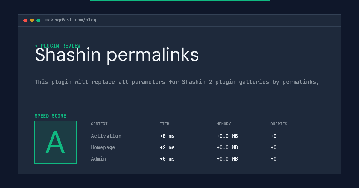 Shashin permalinks - MakeWPFast