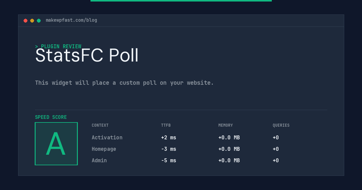 StatsFC Poll - MakeWPFast