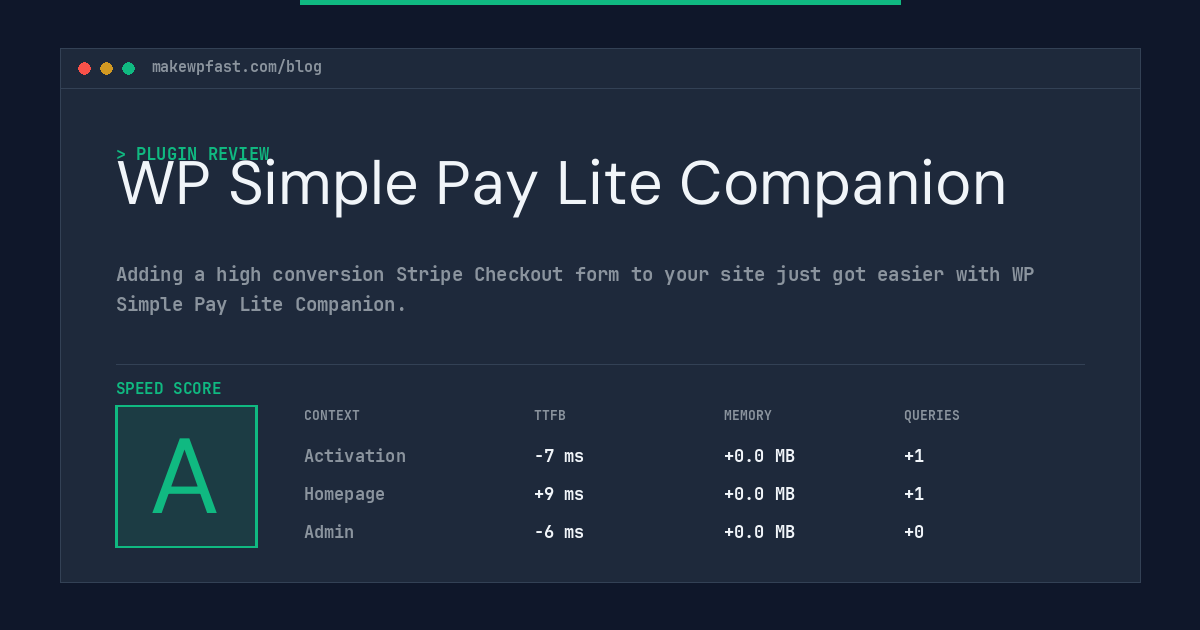WP Simple Pay Lite Companion - MakeWPFast