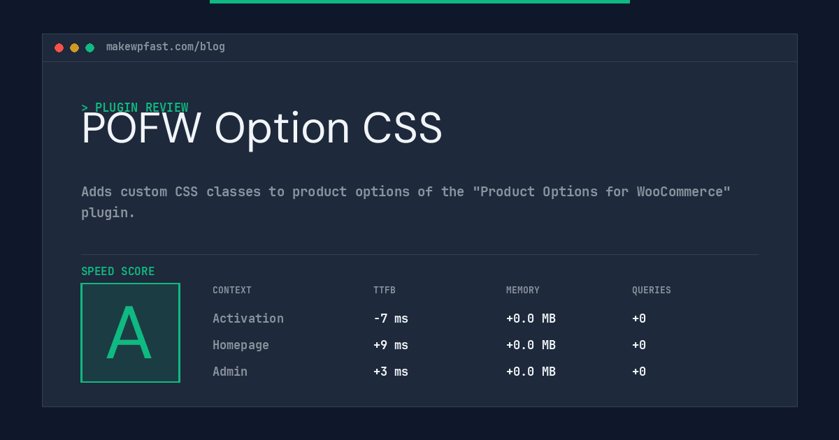 POFW Option CSS - MakeWPFast