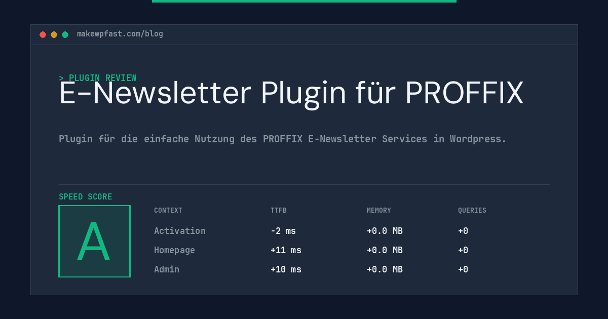 E-Newsletter Plugin für PROFFIX - MakeWPFast