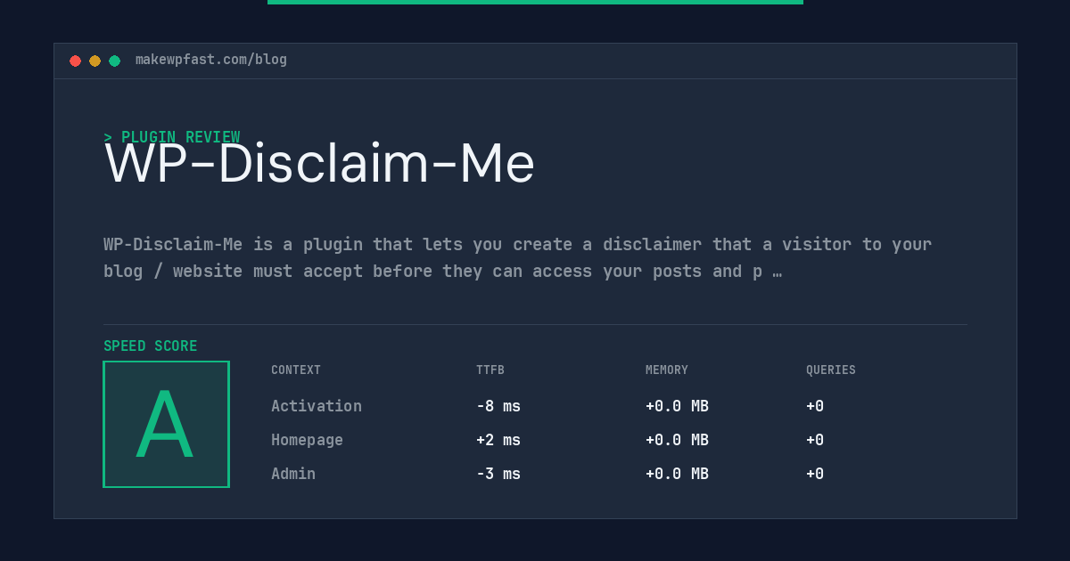 WP-Disclaim-Me - MakeWPFast