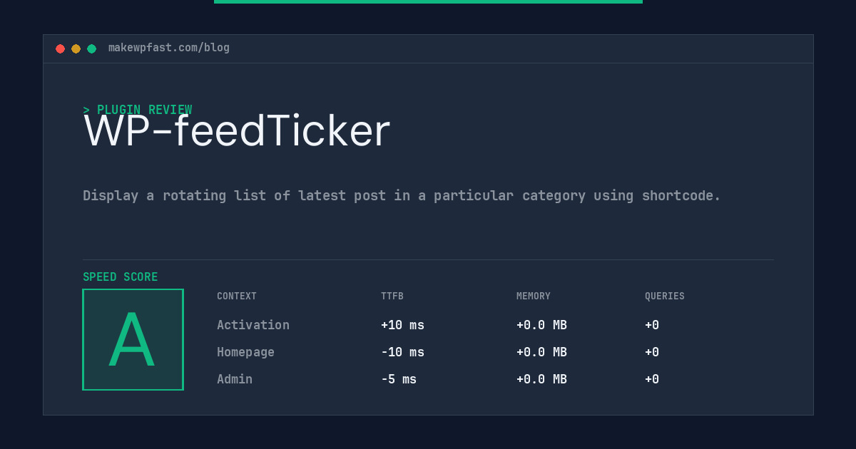 WP-feedTicker - MakeWPFast