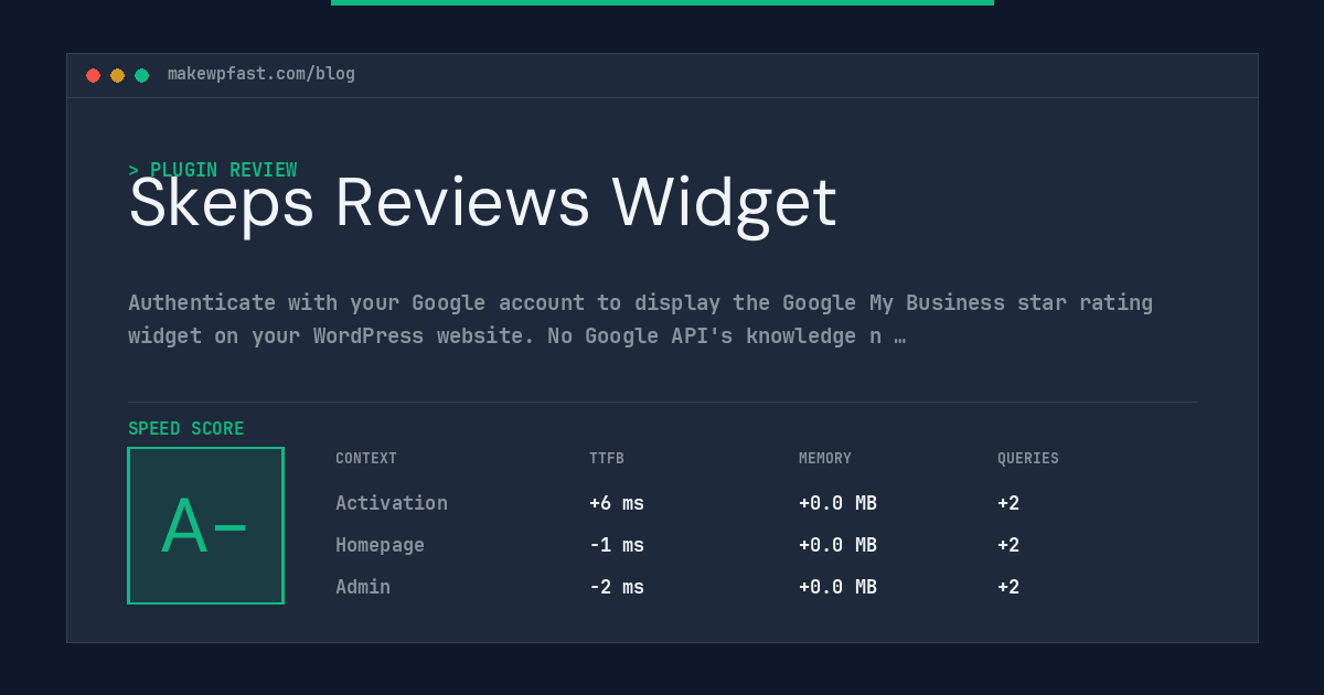 Skeps Reviews Widget - MakeWPFast