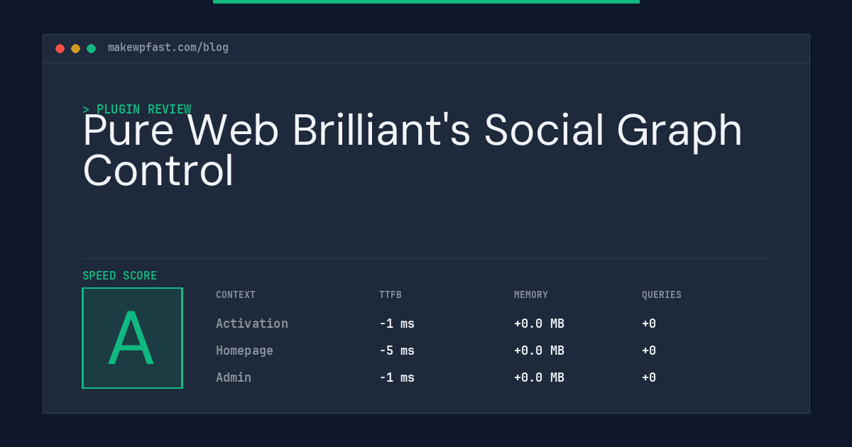 Pure Web Brilliant's Social Graph Control - MakeWPFast