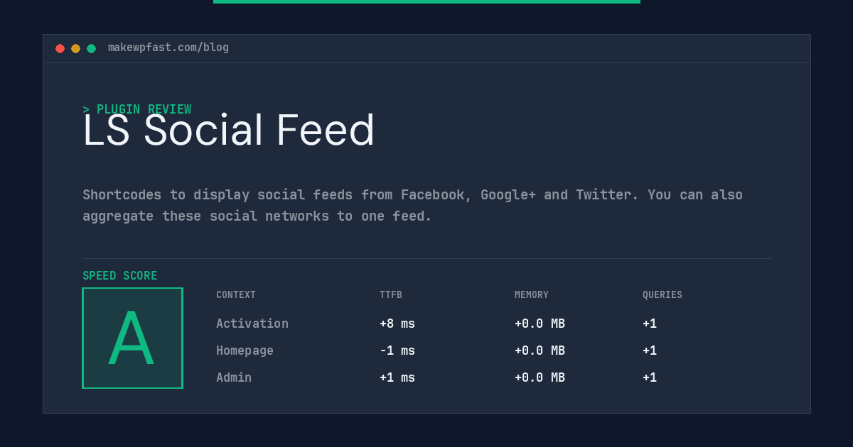 LS Social Feed - MakeWPFast