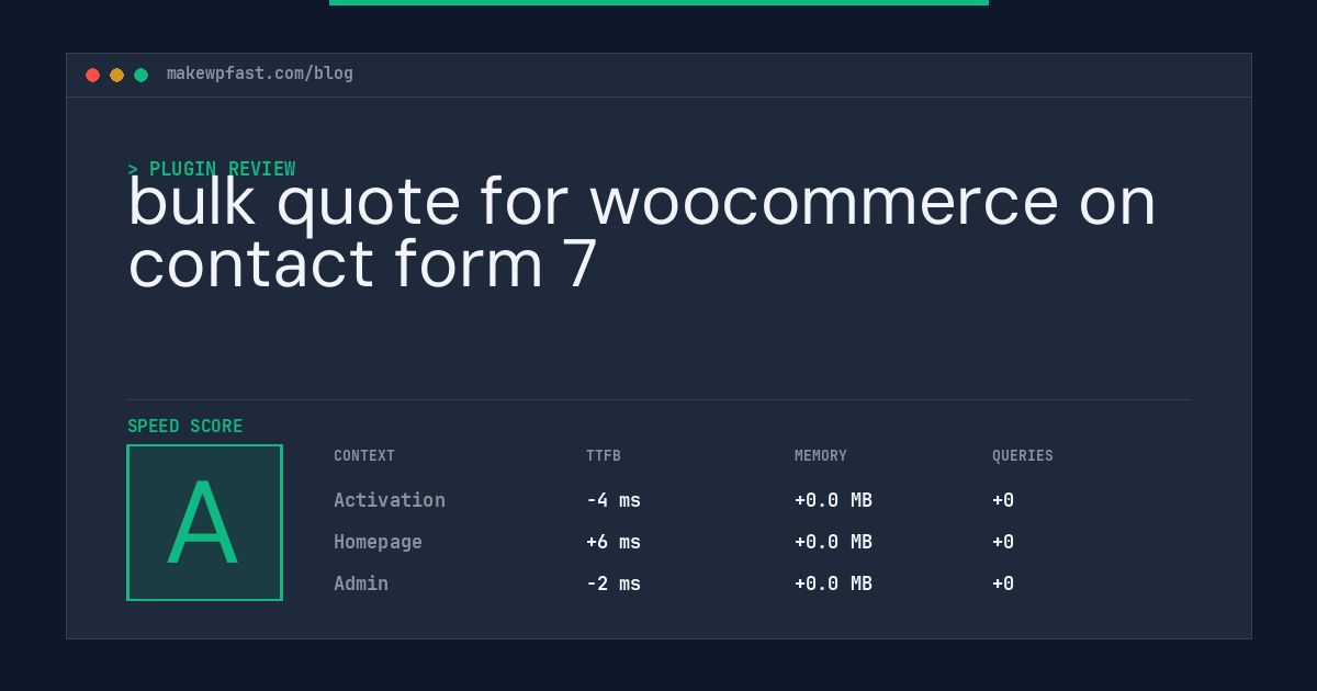 bulk quote for woocommerce on contact form 7 - MakeWPFast