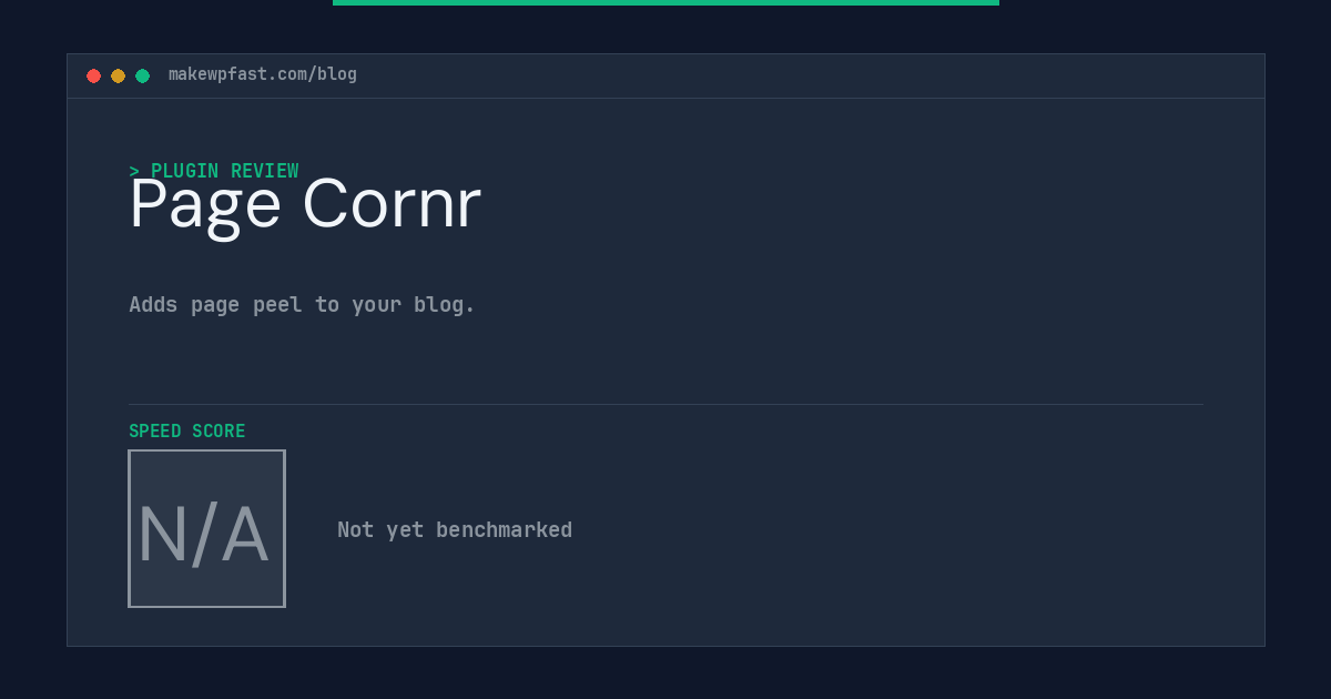 Page Cornr - MakeWPFast