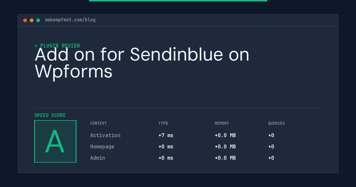 Add on for Sendinblue on Wpforms - MakeWPFast