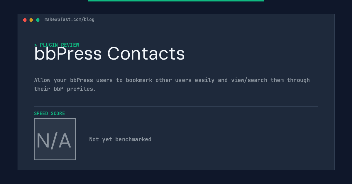 bbPress Contacts - MakeWPFast