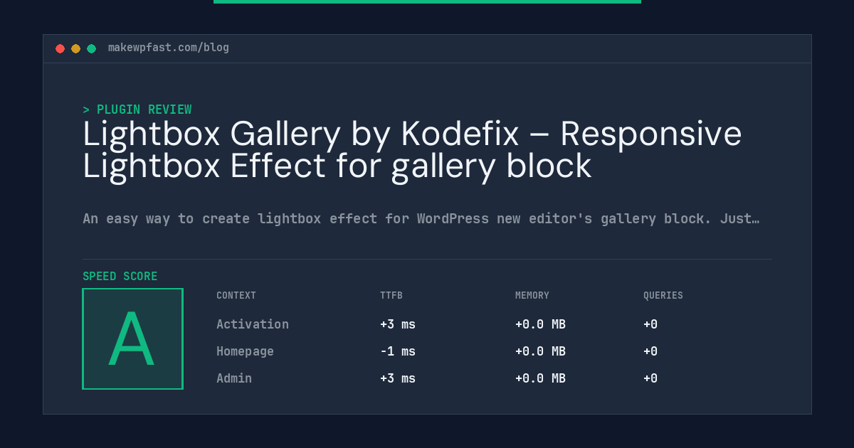 Lightbox Gallery by Kodefix – Responsive Lightbox Effect for gallery block - MakeWPFast