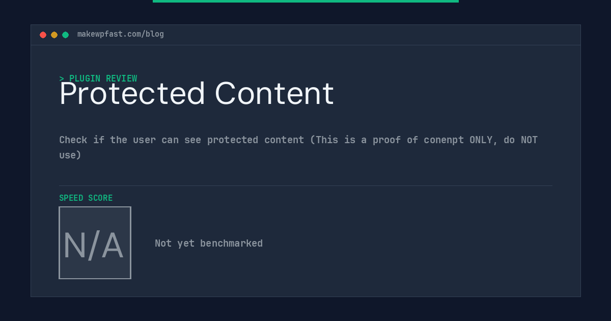 Protected Content - MakeWPFast