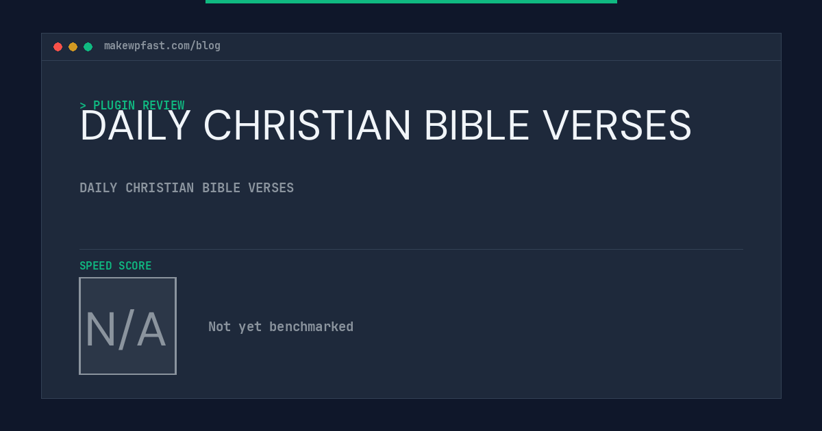 DAILY CHRISTIAN BIBLE VERSES - MakeWPFast