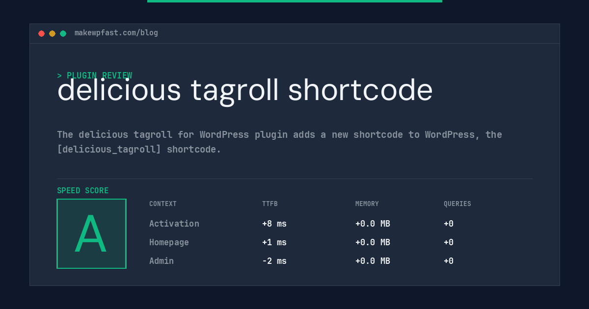 delicious tagroll shortcode - MakeWPFast