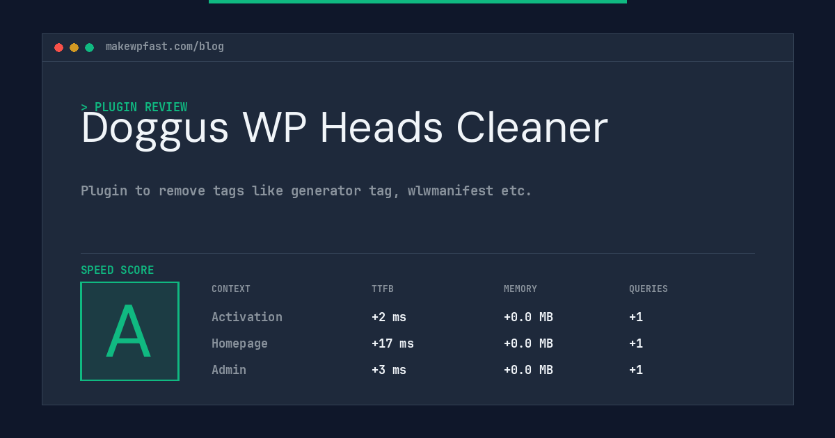 Doggus WP Heads Cleaner - MakeWPFast