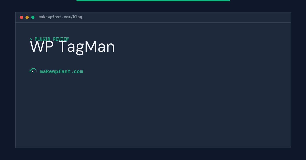 WP TagMan - MakeWPFast