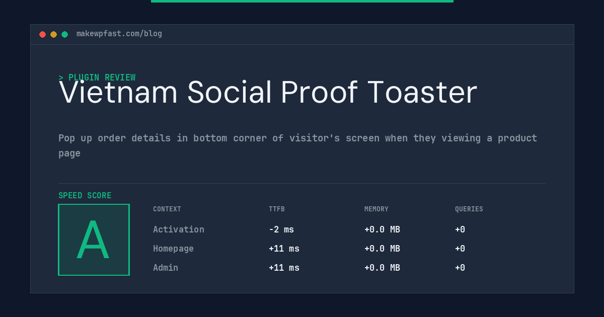 Vietnam Social Proof Toaster - MakeWPFast
