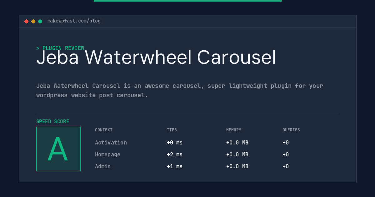 Jeba Waterwheel Carousel - MakeWPFast