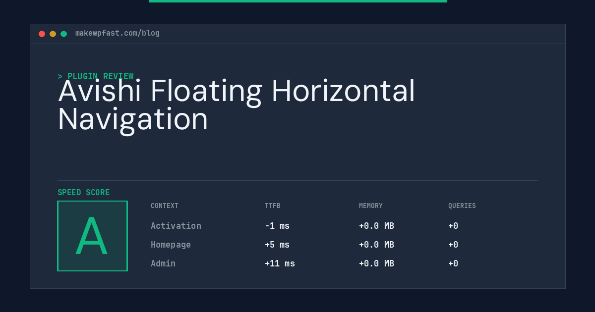 Avishi Floating Horizontal Navigation - MakeWPFast