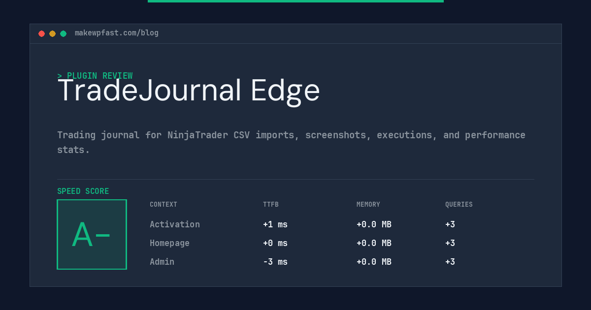 TradeJournal Edge - MakeWPFast