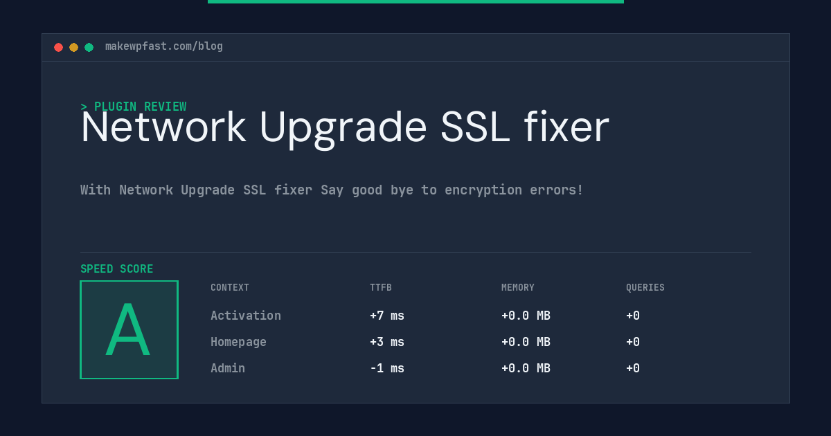 Network Upgrade SSL fixer - MakeWPFast