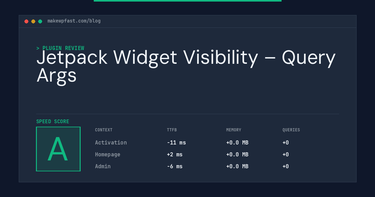 Jetpack Widget Visibility – Query Args - MakeWPFast