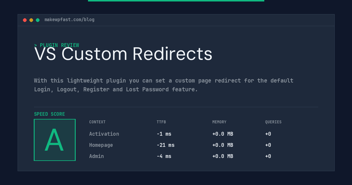 VS Custom Redirects - MakeWPFast