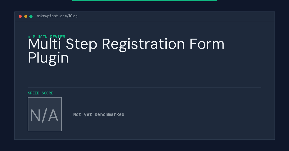 Multi Step Registration Form Plugin - MakeWPFast