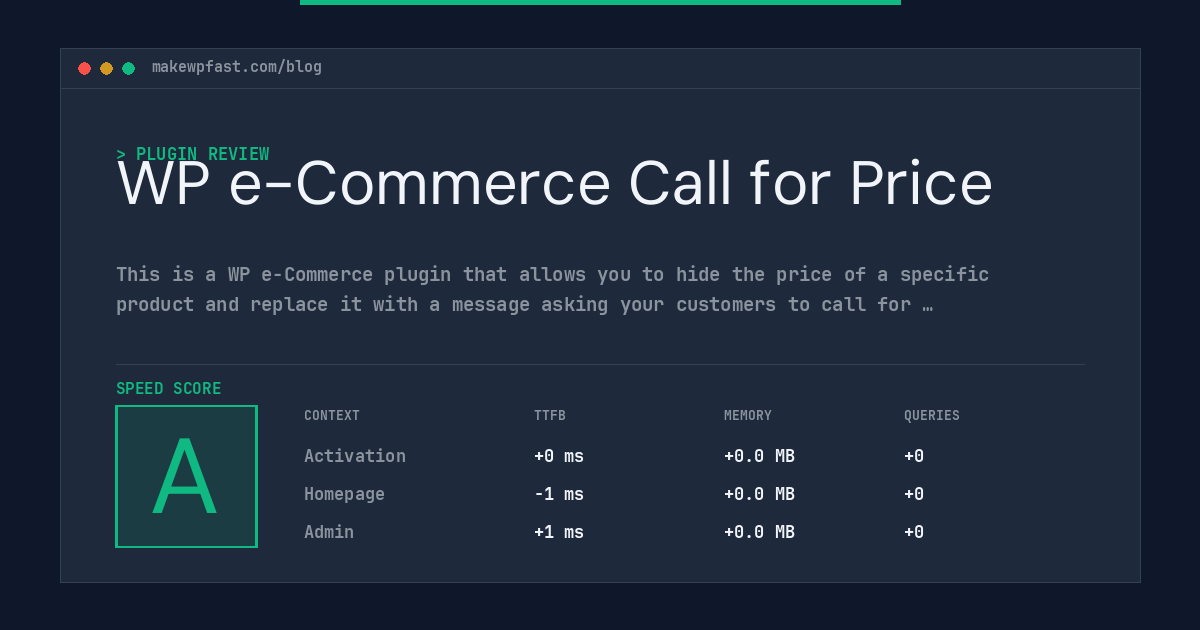 WP e-Commerce Call for Price - MakeWPFast